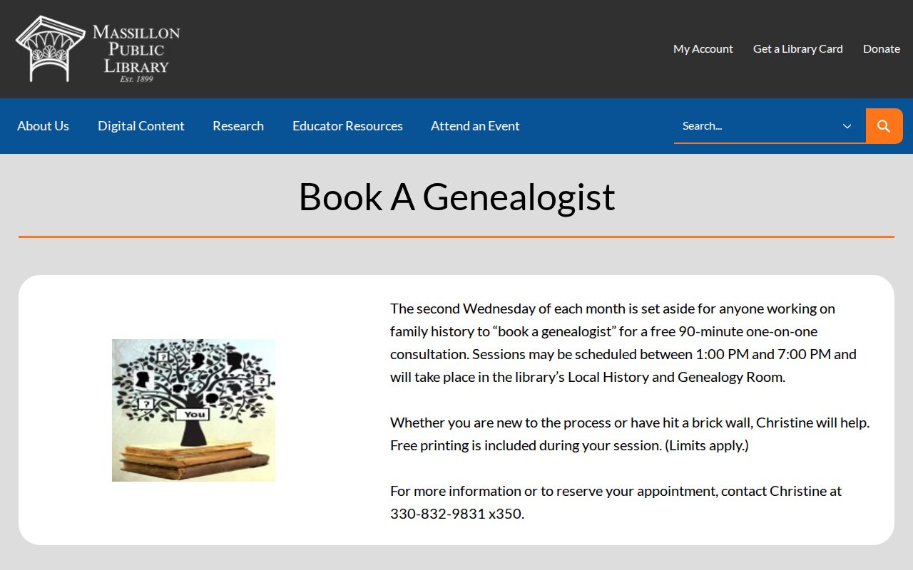 Massillon city directory genealogy specialist booking resource