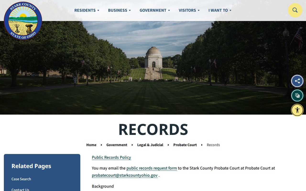 Massillon previous residents probate and historic court record resources