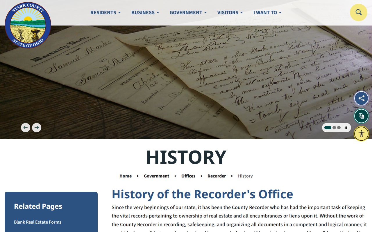 Massillon previous residents deed research through Stark County Recorder holdings