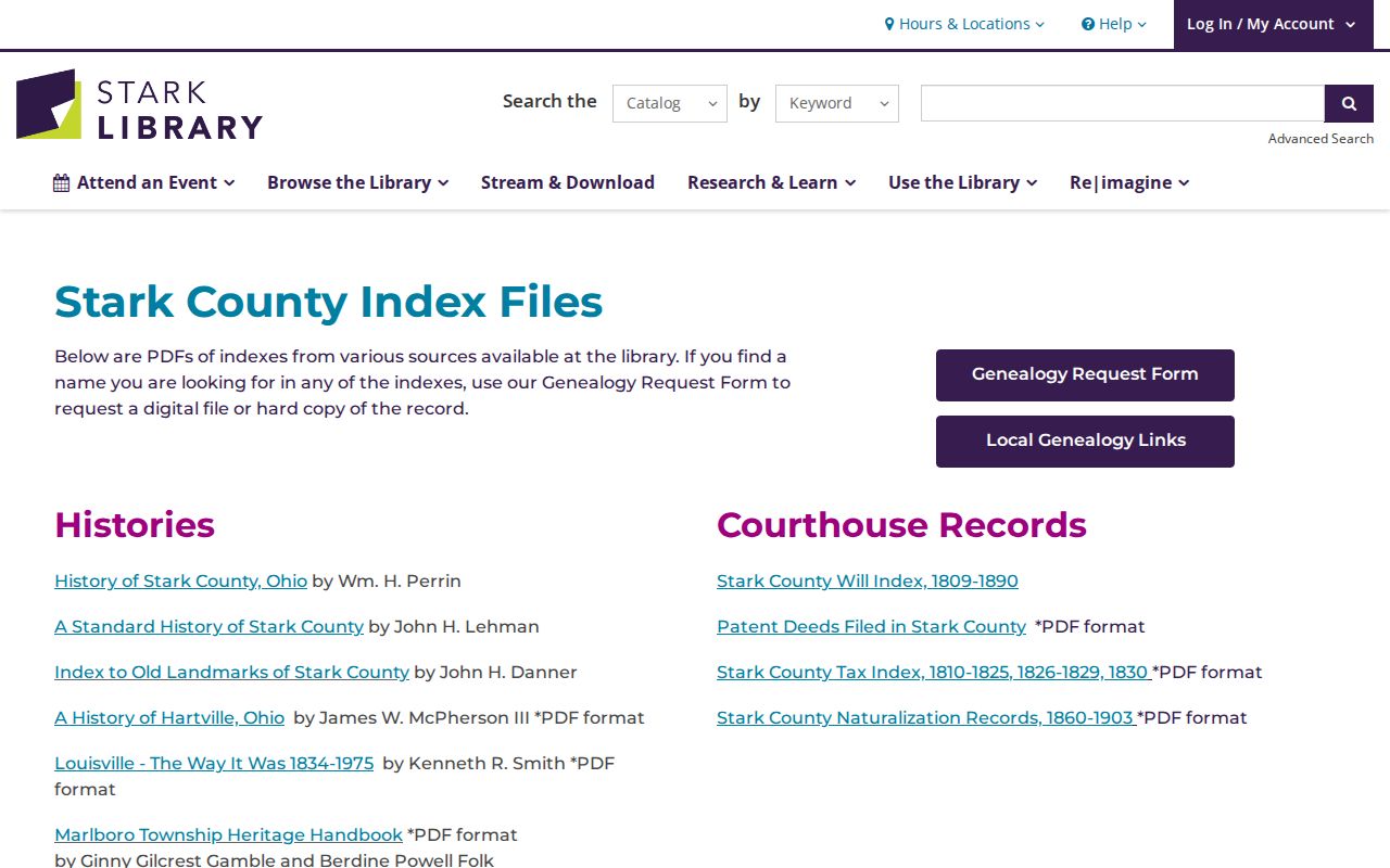 Massillon resident lookup source for Stark County genealogy index files
