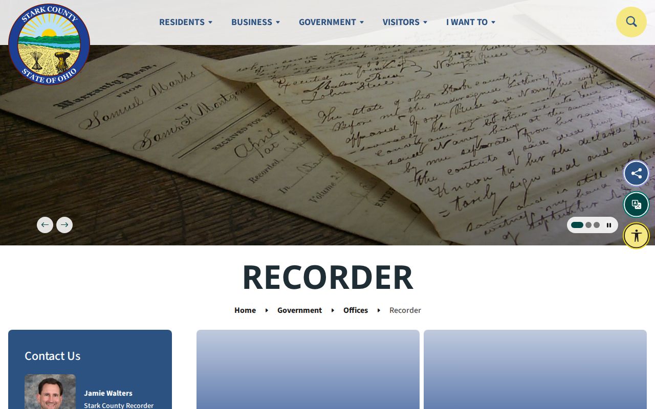 Massillon street directory source showing Stark County Recorder information